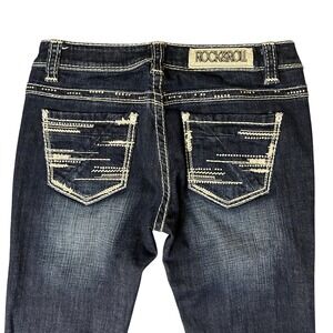 Rock & Roll Cowgirl Jeans Womens 30x29 Bootcut Rival Low Rise Contrast Stitch